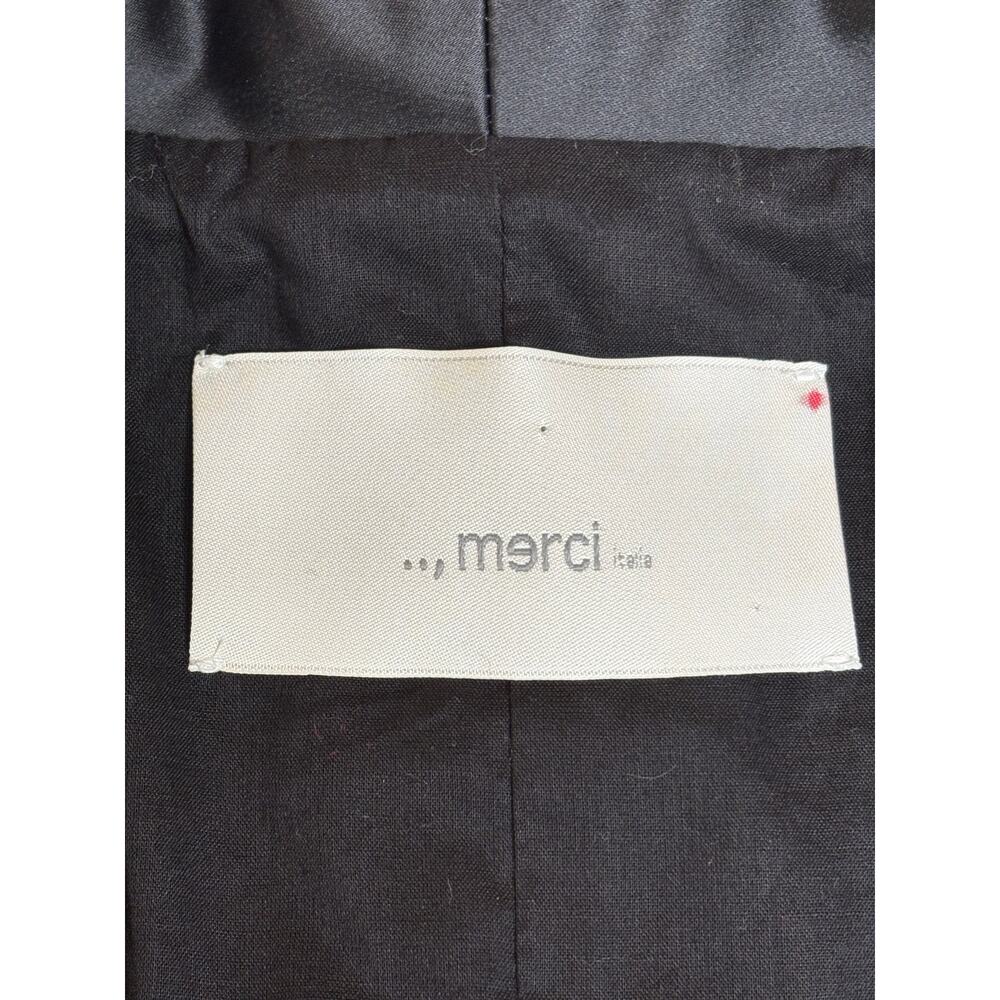 Merci Italia Navy & Black Tuxedo Blazer Shawl Collar Size 46 IT 10 US - Picture 4 of 10
